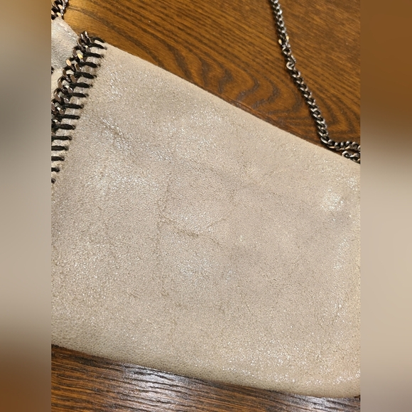 Borse In Pelle Chain Strap Beige Crossbody Bag - Picture 7 of 9